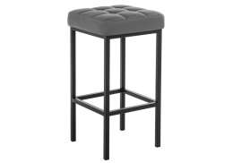 Барный стул Лофт кожзам темно-серый / черный матовый (35x35x65)