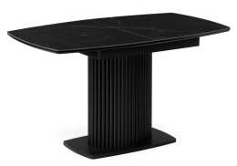 Керамический стол Фестер 160(205)х90х76 черный мрамор / черный (90x76)