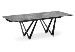 Керамический стол Марвин 160(220)х90х76 серый глняец / черный (90x76)