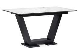 Керамический стол Иматра 140х80х76 белый мрамор / черный (80x76)
