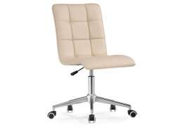 Офисное кресло Квадро экокожа бежевая / хром (42x57x86)