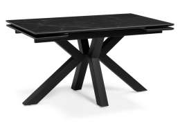 Керамический стол Бронхольм 140(200)х80х77 черный мрамор / черный (80x77)